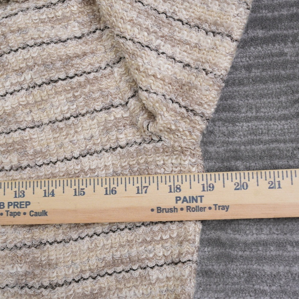 Lucky Brand Womens Cream Beige Striped Textured Knit Moto Jacket Size L Large - Picture 6 of 9
